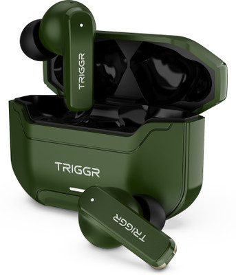 TRIGGR Raze 1 with 40H Battery, 40ms Low Latency, Dual ENC Mic, Tactical Design, v5.4 Bluetooth(Tactical Green, True Wireless)