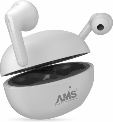 AMS Buds X4010 with Dual Pairing, 45 Hours Playtime,Ultra Low Latency,ENC,Quad Mic Bluetooth Gaming(White, In-Earphone Car Headphones With Mic Powerful Sound, True Wireless)