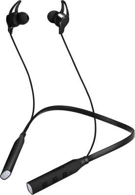 bAot 102 NB with upto 24 hour paly back bluetooth headset neckband Bluetooth Headset(Black, In the Ear)