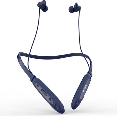 Aroma NB128 Adventure 50 Hours Playtime Fast Charging, Dual Pairing Bluetooth Neckband Bluetooth Headset(Navy Blue, In the Ear)