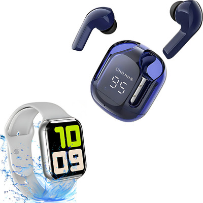 Elevea Combo C792 Touch Bluetooth Smartwatch & T6 Wireless Earbuds - 15 Years Warranty Bluetooth(Black, In the Ear)
