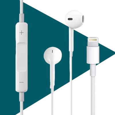 YCNEX Wired Lightning Earphone Earbuds for 14/14 Plus/14 Pro Max/13/13 Mini/12/11/x-32 Wired Headset(White, In the Ear)