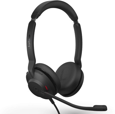 Jabra Evolve2 30 MS Wired,USB-A, Stereo,Portable Headset with 2 Built-in Microphones Wired Headset(Black, On the Ear)