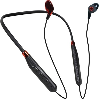 RARIBO 40 Hours Playtime Bluetooth Headset Neckband Earphone with Mic, Extra Bass Bluetooth Gaming Headset(Red, In the Ear)