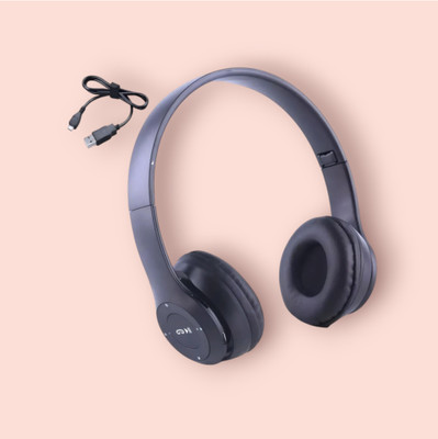 TWS Over-Ear Wireless Headset with Thumping Dynamic Bass for Gaming_AR Bluetooth & Wired(Black, On the Ear)