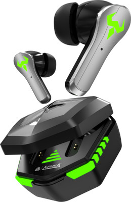 Aroma NB126 Aster V5.4 Upto 50Hr Playtime* 45Ms Latency Fast Charging RGB Gaming TWS Bluetooth Gaming(Electric Black, True Wireless)
