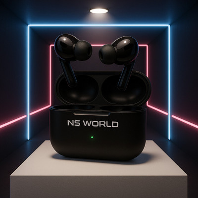 NS WORLD R9 Airbuds Tws |Max Power| HD Sound | BT Earbuds |Mic & Touch Controls Headphone Bluetooth(Black, True Wireless)