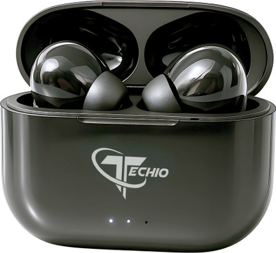 TECHIO Buds Xero TWS Earbuds M2 with Bluetooth 5.3 & ENC Mic Bluetooth(Black, True Wireless)
