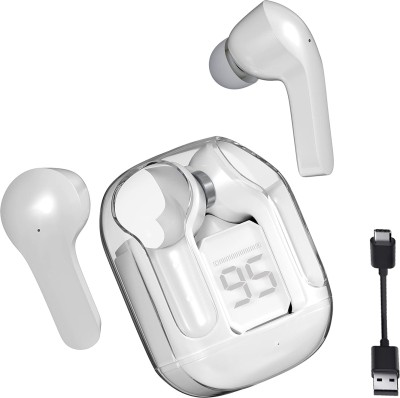 snowbudy True Wireless (TWS) 48Hours Playback IPX5(Splash & Sweat Proof) Powerfull bass Bluetooth Gaming Headset(White, True Wireless)