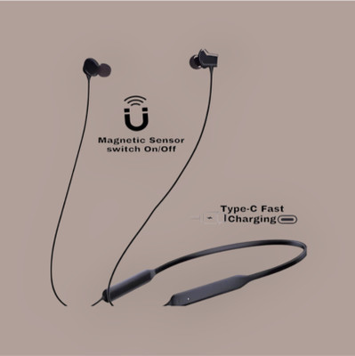 house of common 48 Hours Playtime Bluetooth Wireless Neckband Headphones Earphone_HH_HW Bluetooth & Wired(Black, In the Ear)