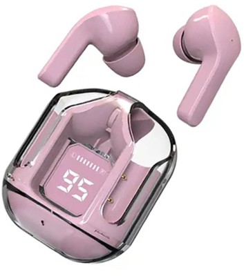 snowbudy ECO-90 Ultra Bass 45H Playtime Fast Charge, IPX4 Waterproof, ENC Noice Reduction Bluetooth Headset(Pink, True Wireless)