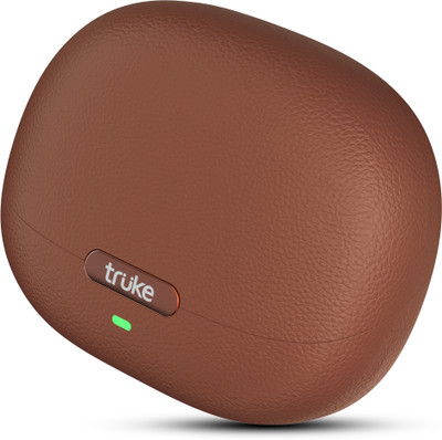 truke Aura Pro earbuds w/ 60H Battery, Leather finish Case, Dual Pairing, 13mm Drivers Bluetooth(Sienna Brown, True Wireless)