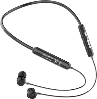Qeikim 2024 High Bass Wireless Neckband Sports Earphone Headset Wireless Headphones Bluetooth Headset(Black , Enhanced Bass , Transparent Headphones , Immersive LED Lights, In the Ear)