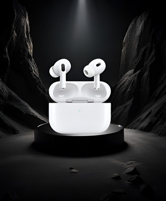 MH FORCE Airpox Pro (2nd generation) wireless headphone with anc quality -(USB-C) Bluetooth(White, True Wireless)