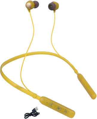 TIGENECY TIG-218 with upto 24 Hours Playback and music & caling Bluetooth Bluetooth Headset(Yellow, In the Ear)