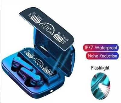 Seashot M19 TWS Bluetooth 5.2 Wireless Earbuds Touch Waterproof LED Digital Bluetooth Bluetooth(Black, True Wireless)
