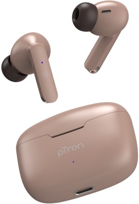 PTron Bassbuds Joy TWS with 13mm Drivers, Stereo Calls, 32Hrs Playtime,Type-C Charging Bluetooth Headset(Brown, True Wireless)