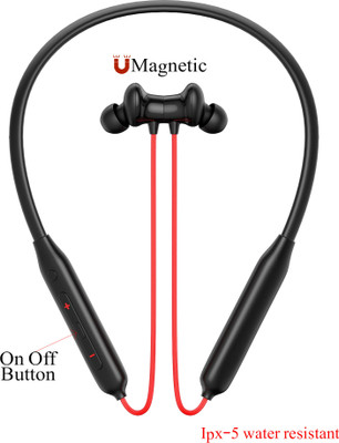 ROKAVO New Sport Headphones 35 Hours Backup Wireless Neckband For High Bass Clear Sound Bluetooth(Black, In the Ear)