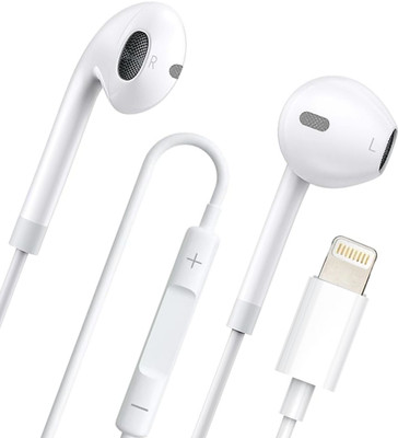 X88 Pro Lightning Wired Earphone Built-in Mic & Volume Control For Bluetooth & Wired(White, In the Ear)