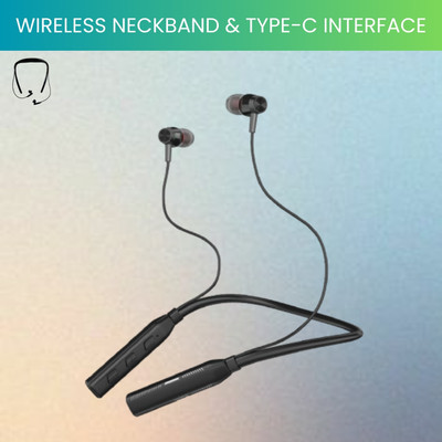 FRONY Candy Neckband Bluetooth Heasphone, Upto 100 hrs Playback & High Bass SoundB29 Bluetooth(Black, True Wireless)