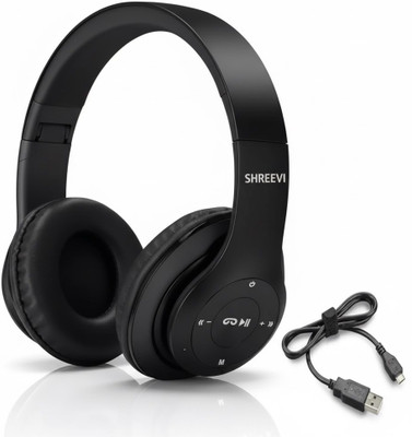 Shreevi Wireless Headphones Earbuds BT V5.0 TWS Gaming Headset Auriculares Bluetooth & Wired(Black, On the Ear)