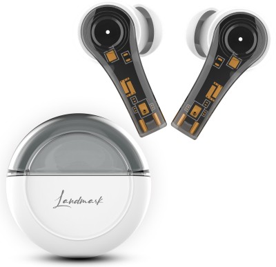 Landmark LM BH180 TWS Earbuds with Super Fast Charge, ENC, Low Latency Gaming, 5.4v Bluetooth(White, In the Ear)