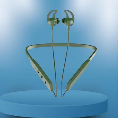 Clairbell BT Max Bluetooth Neckband Lightweight, Wireless Noise Cancellation with Mic O219 Bluetooth(Green, In the Ear)
