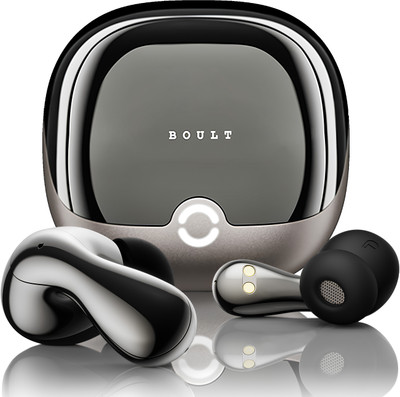 Boult Klarity 1 with 80 Hrs Battery, Dual Pairing, 4 Mic ENC, Liquid Metal Body, 5.4v Bluetooth Headset(Skyline Grey, In the Ear)