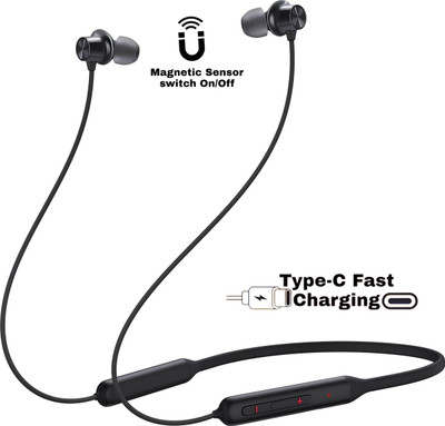 MR.NOBODY 40Hrs Playtime,Hd Mic,Fast Charging,Waterproof Bluetooth headphones Neckband N71 Bluetooth(Black, In the Ear)
