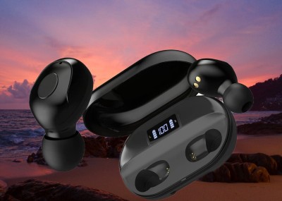 SACRO B28_T2 Wireless Earbuds with Bluetooth 5.0 & Digital Display Bluetooth Headset(Black, In the Ear)