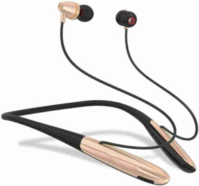liluns 40 Hours Audio ProBass Wireless Neckband HIGH quality sound Bluetooth Gaming Headset(Gold, In the Ear)