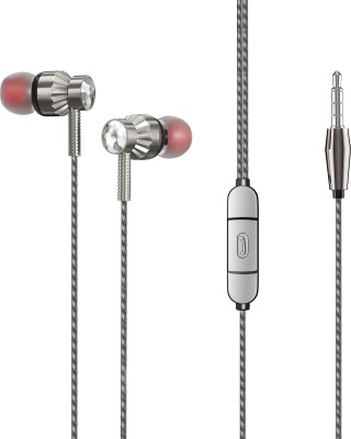 AAMS A-150 Wired Earphone, Extra Bass,14mm Driver Wired Headset(Grey, In the Ear)