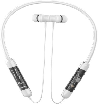 Rueqn RX-2 Rock - 48 Hour Playtime Bluetooth Headphone Neckband Earphone-21 Bluetooth Gaming Headset(White, In the Ear)