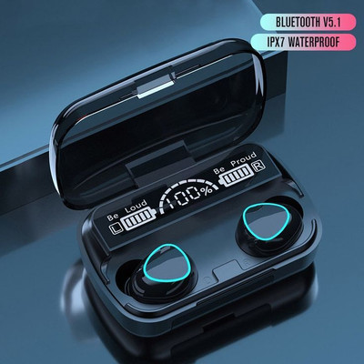 SKYPHR S10 Wireless Earbuds TWS 5.1 Dual LED Digital Display Ear Earphones M10-143 Bluetooth(Black, In the Ear)