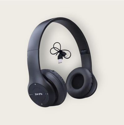 TWS Immersive Sound Headphones, Built-in Microphone, All-Day Battery_TN Bluetooth & Wired(Black, On the Ear)