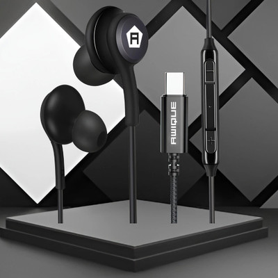 Awique Type-C Wired Earphone (9) Wired(Black, In the Ear)