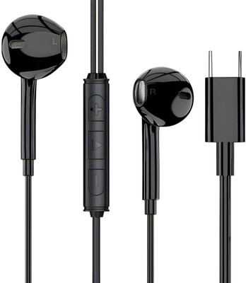 Bxeno BASS100 Type-C With In-Line Mic,Rich 14.2mm drivers,Call,Volume Control Wired[28 Wired(Black, In the Ear)