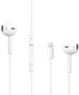 Vntex Latest 2025 Lightning Earpod Deep Bass Built-in Mic-14/13/12/11/XS/XR Pro Max Wired(IPHONE WIRED EARPHONE, White, In the Ear)