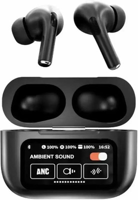 5OUND LIFE A9 PRO Bud Truly 50Hrs Battery, Quad Mic ENC With Fully Functional Touchscreen Bluetooth(Black, True Wireless)