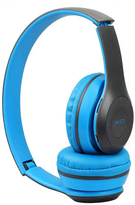 BAGATELLE Upto 24 Hours Playback Bluetooth Headset thunder bass with comfortable fit Bluetooth(Blue, On the Ear)