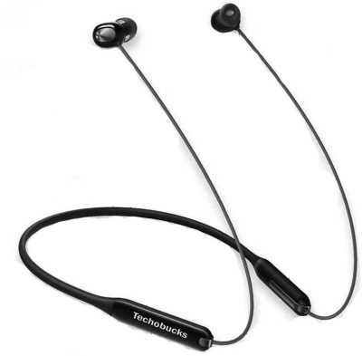 Techobucks Upto 42hr MP3 Crystal Clear sound neckband with 3d Bass Running headset Bluetooth(Black, In the Ear)