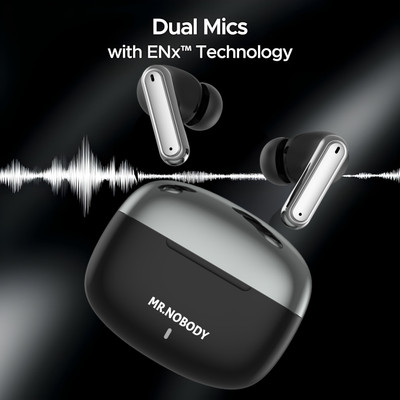 MR.NOBODY Ultrabuds with Latest BT v6.0,40Hr Playtime,13mm Dynamic Drivers,Rich Bass A816 Bluetooth(Black, True Wireless)