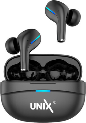 Unix Glider with ENC Mic, 40H Battery Life, Low Latency Gaming, Made In India, 5.3 Bluetooth(Black, True Wireless)