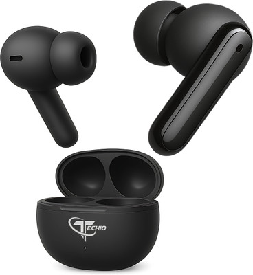 Techio NIRVANA ION with High-Quality Bluetooth Earbuds for Music Lovers & Call Clarity Bluetooth(Black, True Wireless)