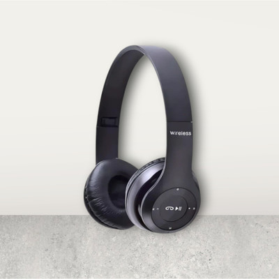 TWS Wireless Audio Headset for Gaming with Heavy Low-Frequency Bass_KI Bluetooth & Wired(Black, On the Ear)
