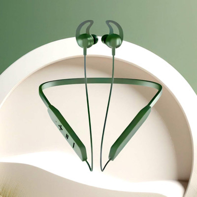 SYARA Bluetooth Headset Neckband with mic BT-Max 30H Playtime & Calling VibrationP212 Bluetooth(Green, True Wireless)