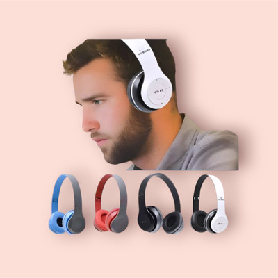 GDS Comfortable Wireless Headphones with Mic for All-Day Listening._SG Bluetooth & Wired(Black, On the Ear)