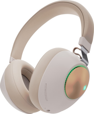 ZEBRONICS Zeb-Duke, with 60h Backup, BT v5.3, Gaming Mode, ENC, LED Lights, Dual Pairing Bluetooth(Beige, On the Ear)