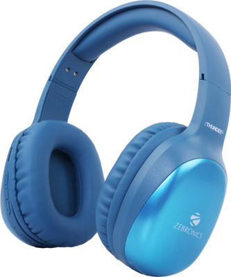 ZEBRONICS Thunder Pro, With 60h Backup, BT v5.3, Gaming Mode, ENC, Dual Pairing Bluetooth(Blue, On the Ear)