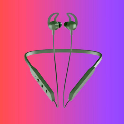 SYARA Bluetooth Headset Neckband with mic BT-Max 30H Playtime & Calling VibrationP0 Bluetooth(Green, True Wireless)